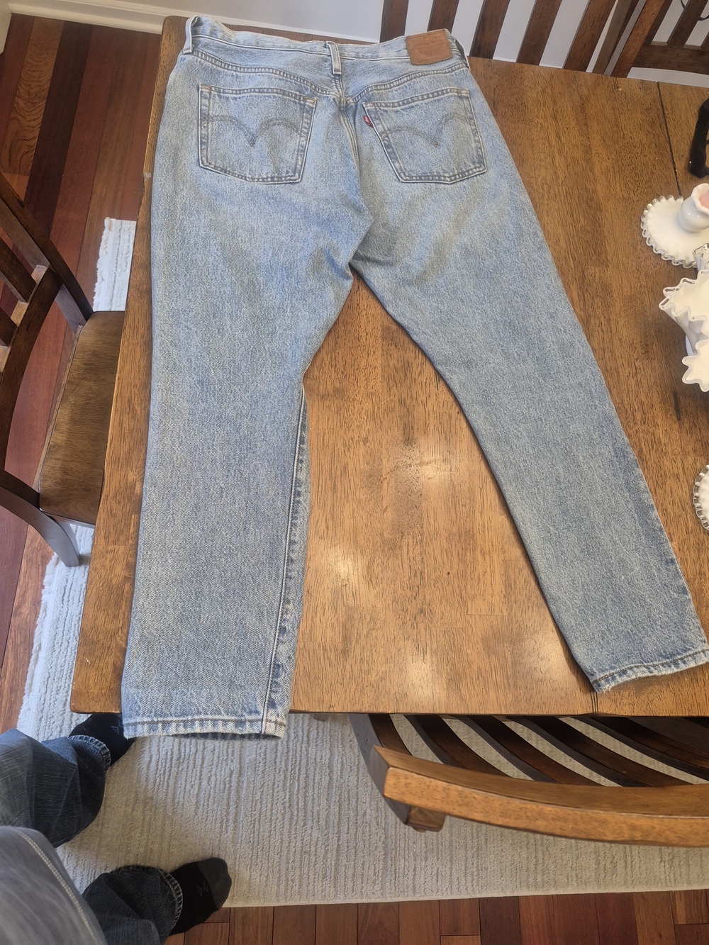 Distressed Large Letter Levi's Light Blue Womans Skinny Jeans